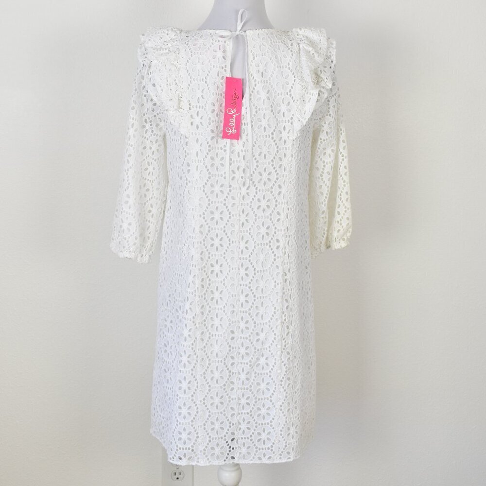 Lilly Pulitzer Primm Sand Dollar Eyelet Shift Dress White NEW - M - Picture 8 of 13